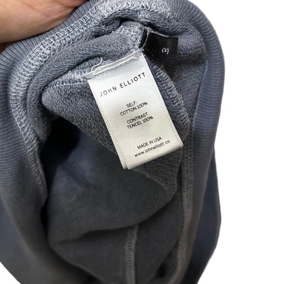 JOHN ELLIOT Paneled Gray Crew Long Sleeve Shirt Top - Picture 7 of 9